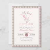 Invitation Fête de Bébé Ruban Rose Canard Ridicule Élégant Gi (Devant)