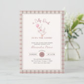 Invitation Fête de Bébé Ruban Rose Canard Ridicule Élégant Gi (Debout devant)