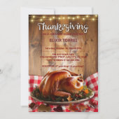 Invitation Fête de bébé Rustique Dinde Rôtie de Thanksgiving (Devant)