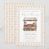 Invitation Fête de bébé rustique et neutre de genre, produits (Devant / Derrière)