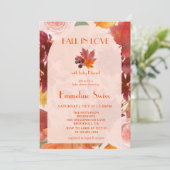 Invitation Fête de Bébé Rustique Feuillage d'Automne Tombez a (Debout devant)