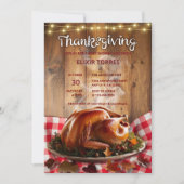 Invitation Fête de bébé Rustique Thanksgiving dinde rôtie (Devant)