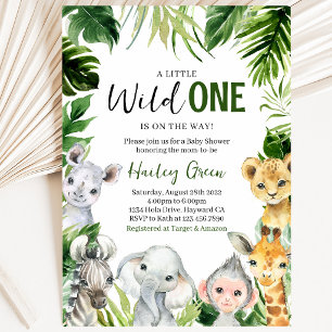 Invitation Fête de bébé Safari Jungle Verdure