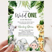 Invitation Fête de bébé Safari Jungle Verdure
