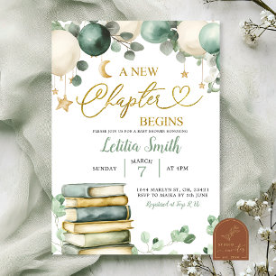 Invitation Fête de Bébé Sage Greenery Storybook