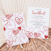 Invitation Fête de bébé Saint-Valentin avec un nœud rose