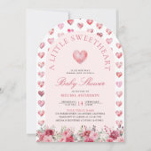 Invitation Fête de bébé Saint-Valentin Cœurs Roses Rouges (Devant)