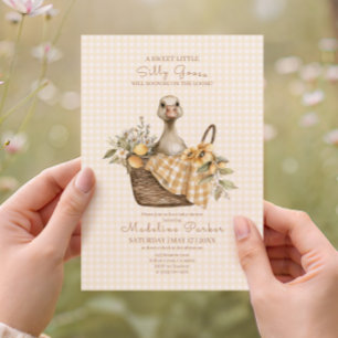 Invitation Fête de bébé Silly Goose Lemon