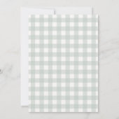 Invitation Fête de Bébé Silly Goose Neutral Arch Vert Gingham (Dos)