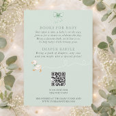 Invitation Fête de Bébé Silly Goose sur Gingham Vert en Liber