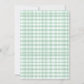 Invitation Fête de bébé Silly Goose Vert Gingham Neutre (Dos)