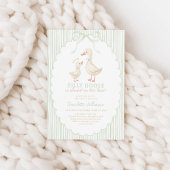Invitation Fête de bébé Silly Goose Vert Sauge