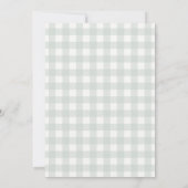 Invitation Fête de Bébé Silly Goose Vert Sauge Gingham Neutre (Dos)