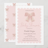 Invitation Fête de Bébé Simple Arc-en-Ciel Rose à l'Aquarelle (Devant / Derrière)