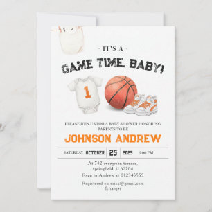 Invitation Fête de bébé Slam Dunk Basketball personnalisée