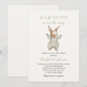 Invitation Fête de bébé Some Bunny (Devant / Derrière)