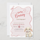 Invitation Fête de Bébé Some Bunny Arc-en-Ciel Rose (Devant)