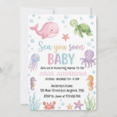Invitation Fête de Bébé Sous l'Océan à l'Aquarelle (Devant)