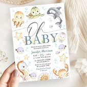 Invitation Fête de Bébé sous l'Océan Genre Neutre