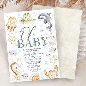 Invitation Fête de Bébé sous l'Océan Genre Neutre