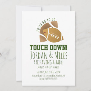 Invitation Fête de bébé Sport Football TouchDown  Baby Shower