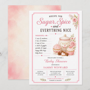 Invitation Fête de Bébé Sucre et Épices et Tout Ce Qui Est Ag