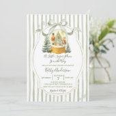 Invitation Fête de bébé Sugar Plum Noël Vert Hiver (Debout devant)