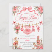 Invitation Fête de bébé Sugar Plum Nutcracker Clothesline Gir (Devant)