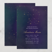 Invitation Fête de bébé sur le thème céleste (Devant / Derrière)