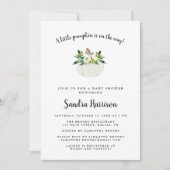 Invitation Fête de Bébé sur le thème de Citrouille Florale Aq (Devant)