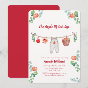 Invitation Fête de Bébé sur le thème de la corde à linge bota