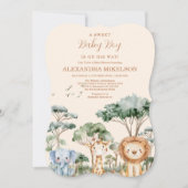Invitation Fête de bébé sur le thème de la jungle mignonne (Devant)