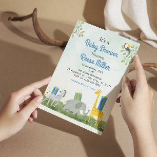 Invitation Fête de Bébé sur le thème de la Jungle Safari et d