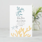 Invitation Fête de bébé sur le thème de l'océan "Sous la mer" (Debout devant)