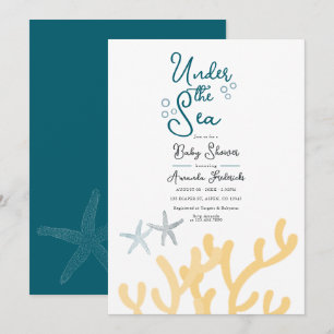 Invitation Fête de bébé sur le thème de l'océan "Sous la mer"
