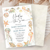 Invitation Fête de Bébé sur le Thème de l'Océan Sous la Mer G
