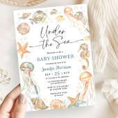 Invitation Fête de Bébé sur le Thème de l'Océan Sous la Mer G