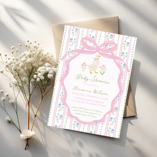 Invitation Fête de bébé sur le thème des comptines de l'oie