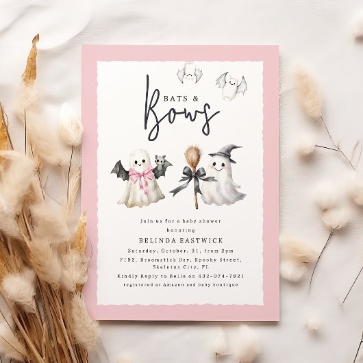 Invitation Fête de bébé sur le thème d'Halloween avec chauves