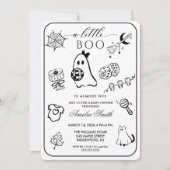 Invitation Fête de bébé sur le thème d'Halloween dessinée à l (Devant)