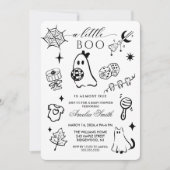 Invitation Fête de bébé sur le thème d'Halloween dessinée à l (Devant)