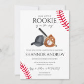 Invitation Fête de bébé sur le thème du baseball Little Slugg (Devant)