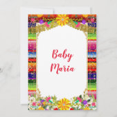 Invitation Fête de bébé sur le thème floral d'une fille mexic (Dos)