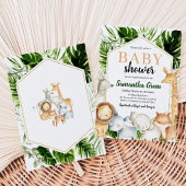 Invitation Fête de Bébé sur les Animaux de Safari