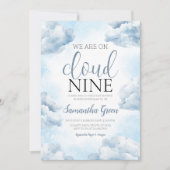 Invitation Fête de bébé sur un nuage 9 (Devant)