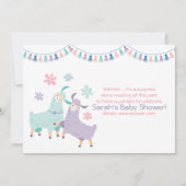 Invitation Fête de bébé surprise avec des lamas dansants (Dos)
