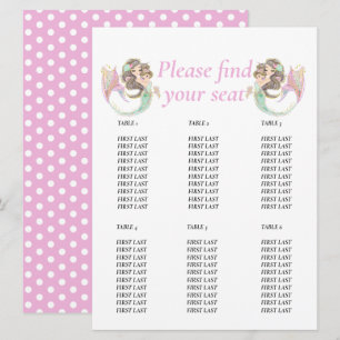 Invitation Fete de Bebe Tableau Marron Sirène Rose