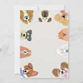 Invitation Fête de bébé tête de toutes sortes de chiens (Dos)