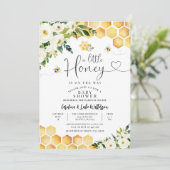 Invitation Fête de Bébé Thème Abeille Genre Neutre (Debout devant)