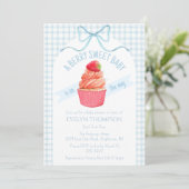 Invitation Fête de bébé thème baie bleue ciel 001 (Debout devant)